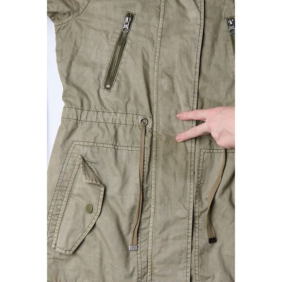 Garage Women’s Jacket Small Olive Green Utility Military Style Full Zip Pockets - Picture 8 of 12